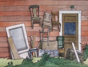 Back Door by Charles Marchant Stevenson (1969). Watercolor. SKU: CS196915