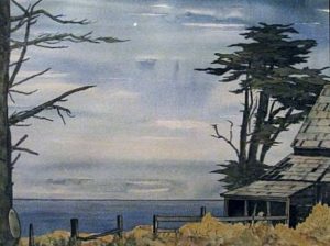 Late Summer, Mendocino Coast (1969). Watercolor by Bill Zacha. WZ196920