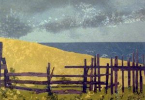 Picket-Fence and Coming Storm (1970). Serigraph by Bill Zacha. WZ197004