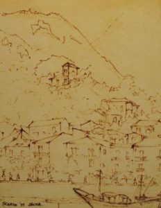 Scario, below Monte Bulgheria (1979). Drawing by Bill Zacha. WZ197920