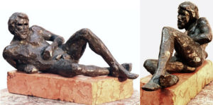 Odysseus, hollow cast bronze figure by Bill Zacha (1981). Two views. Quantity cast, no more than three. Dimensions, no base, 5.75" x 12.5 / weight 8 lbs. SKU: WZ198162